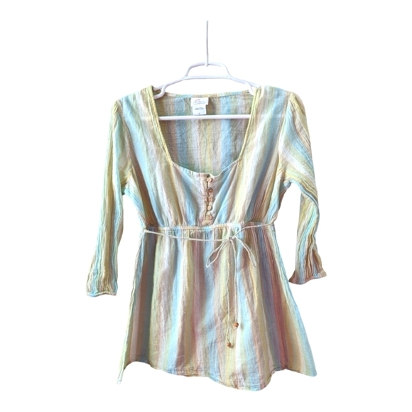 Oh Baby by Motherhood, pastel striped tunic, size Large - Picture 1 of 3